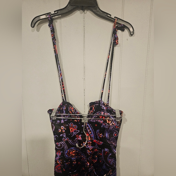 NWT Danielle Bernstein WeWoreWhat Black Paisley Pull-on Jumpsuit Jumper Size 00 - Picture 3 of 10